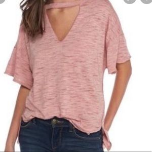 🍑HPx2🍑Free People Jordan Crew Cutout Shirt (Peach)